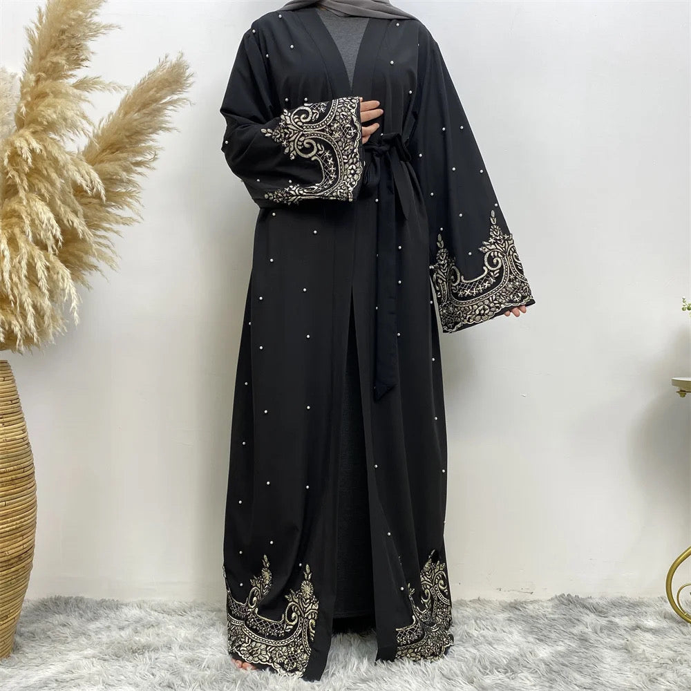 Layali Abaya | Embroidery Open Abaya Cardigan