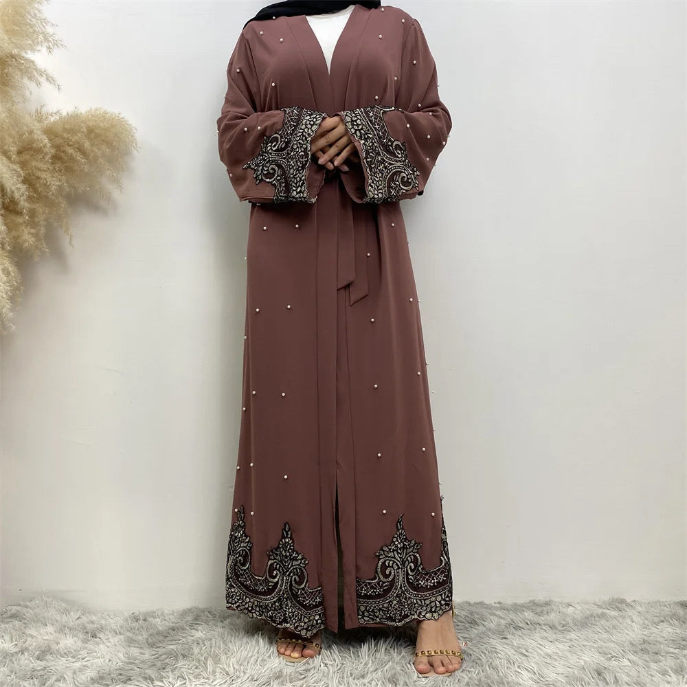 Layali Abaya | Embroidery Open Abaya Cardigan