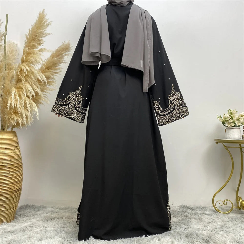 Layali Abaya | Embroidery Open Abaya Cardigan