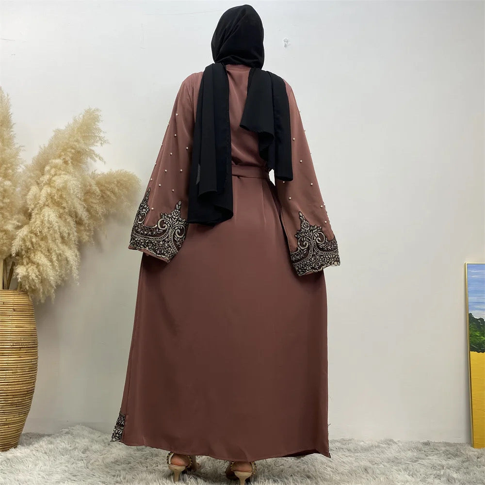 Layali Abaya | Embroidery Open Abaya Cardigan