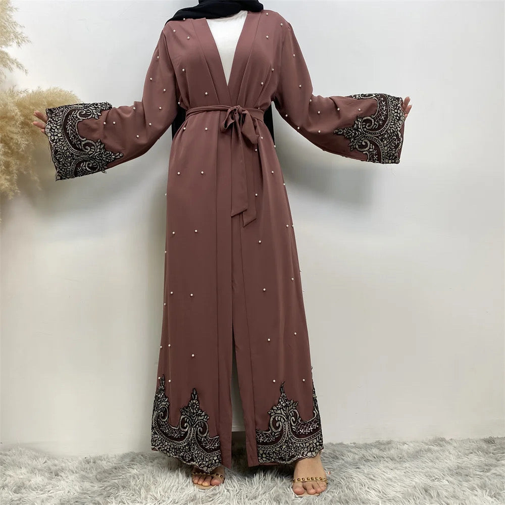 Layali Abaya | Embroidery Open Abaya Cardigan
