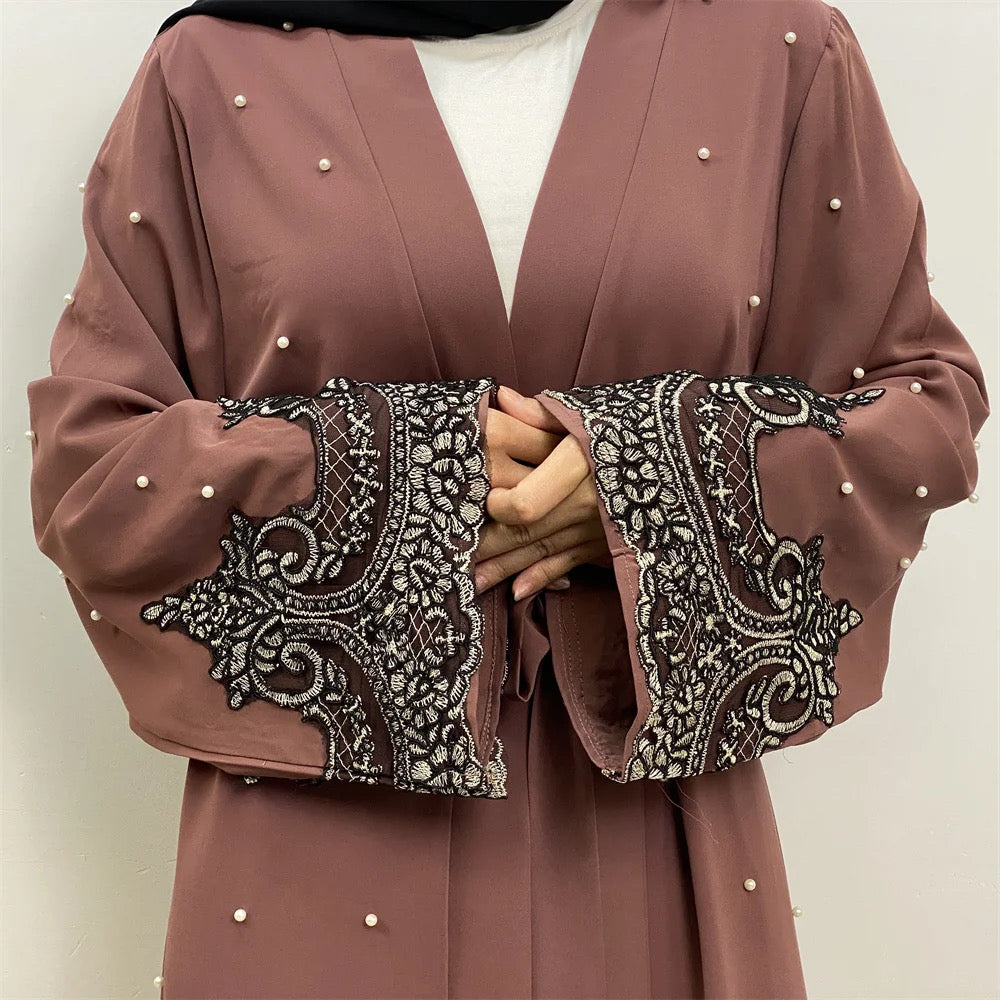 Layali Abaya | Embroidery Open Abaya Cardigan