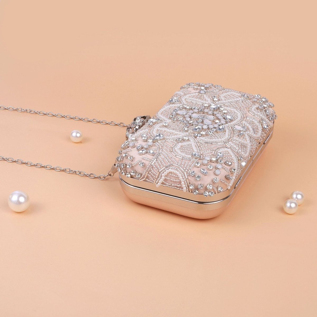 Rhinestone Embellished Beaded Evening Clutch Bag (MAC302)