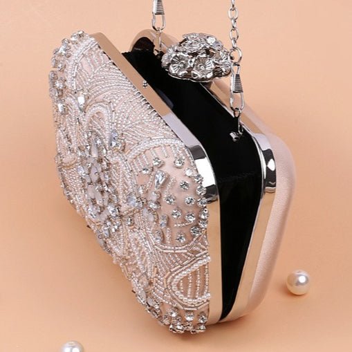 Rhinestone Embellished Beaded Evening Clutch Bag (MAC302)