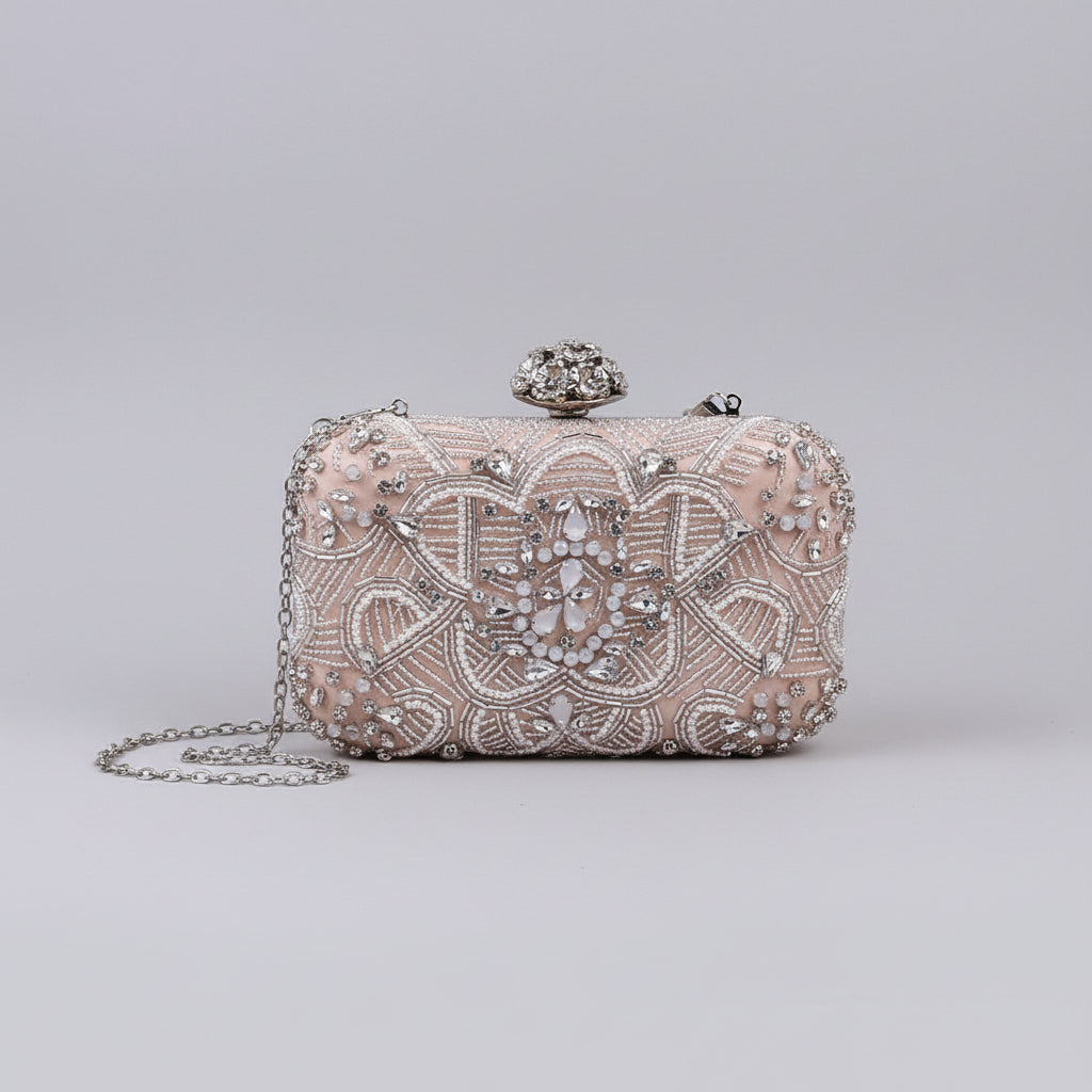 Rhinestone Embellished Beaded Evening Clutch Bag (MAC302)