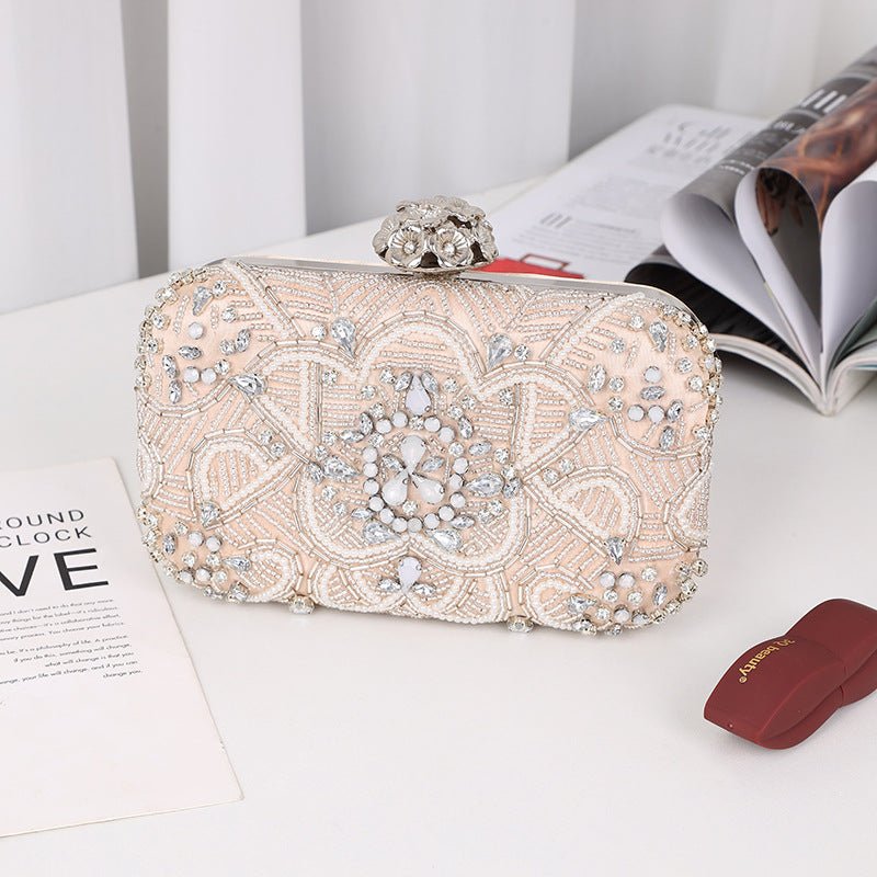 Rhinestone Embellished Beaded Evening Clutch Bag (MAC302)