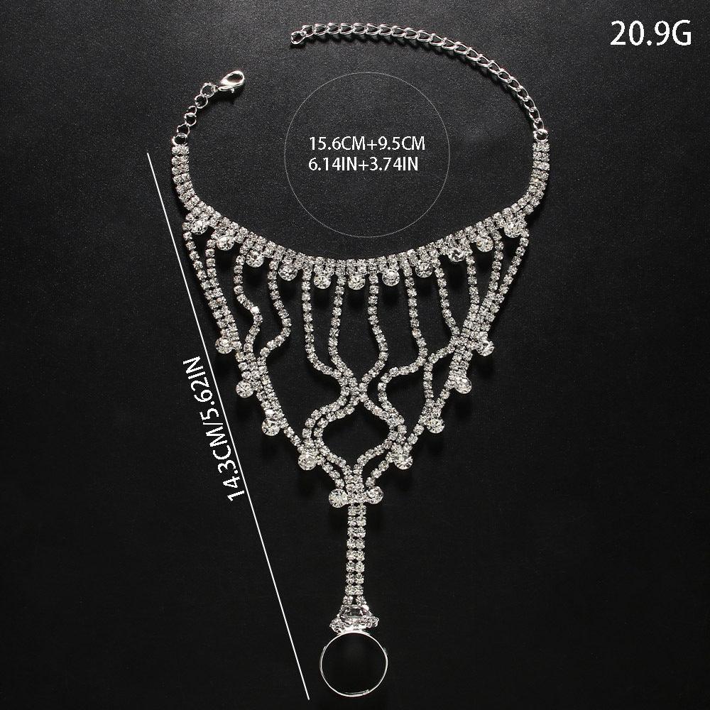 Full Diamond  Light Luxury Tassel Ring Bracelet MAC118