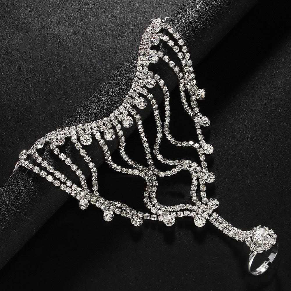 Full Diamond  Light Luxury Tassel Ring Bracelet MAC118