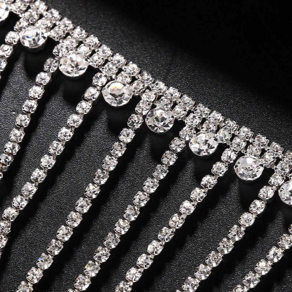 Full Diamond  Light Luxury Tassel Ring Bracelet MAC118