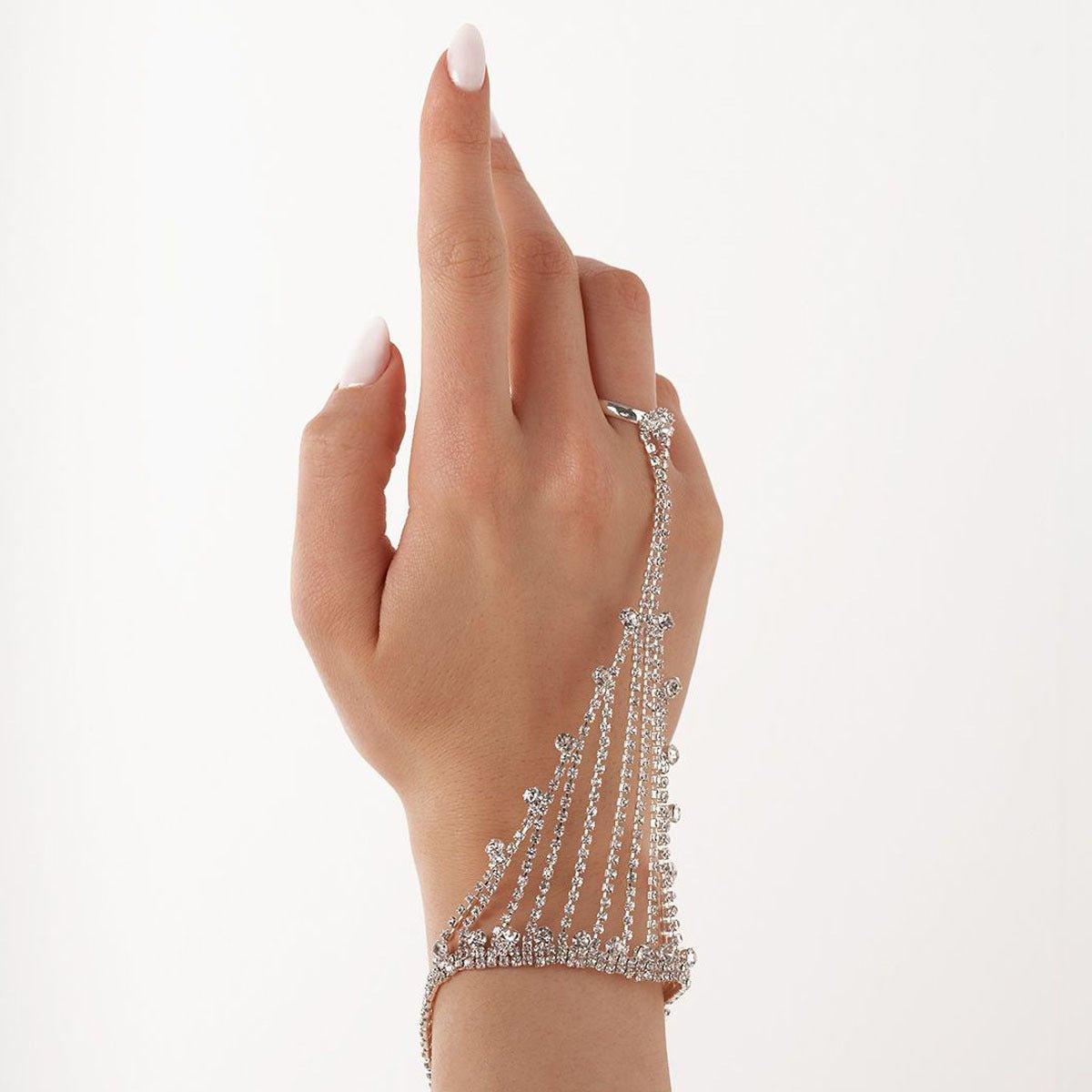 Full Diamond  Light Luxury Tassel Ring Bracelet MAC118
