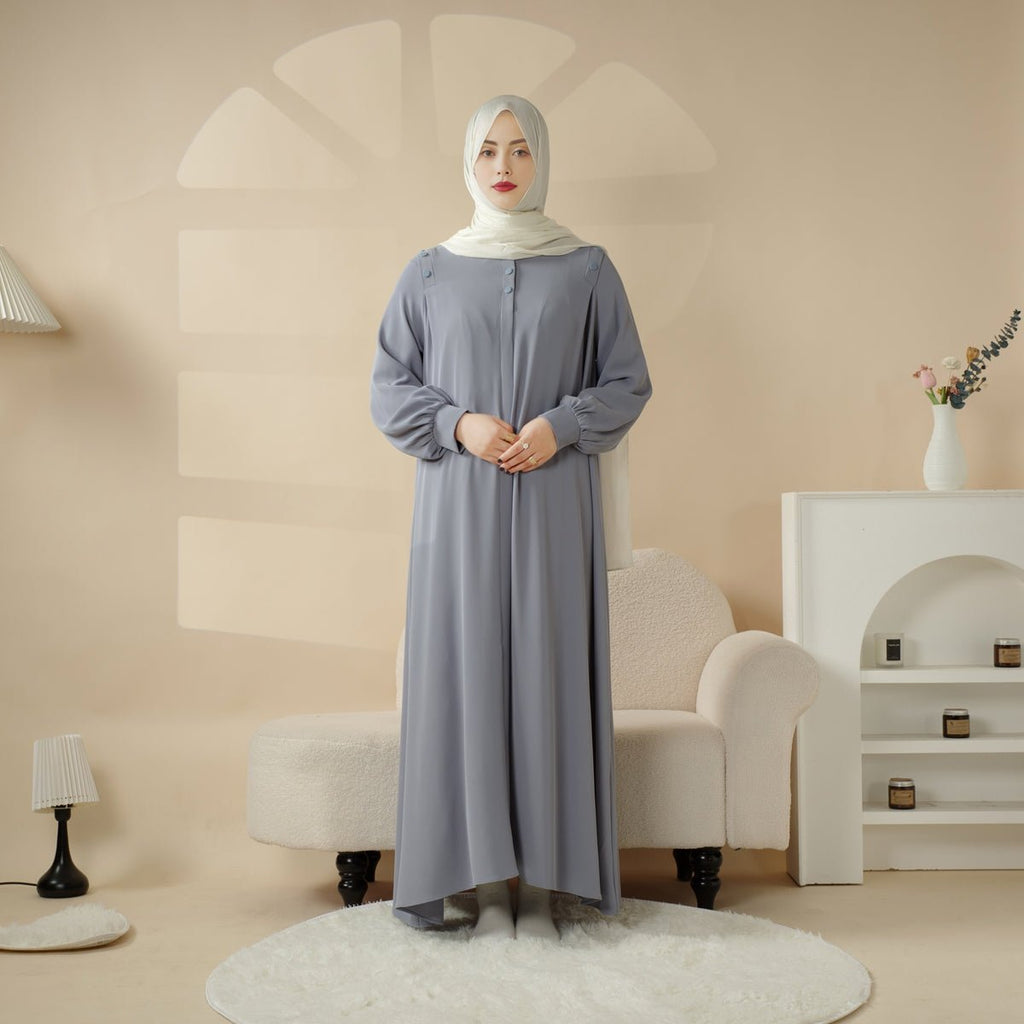 Macaron Shoulder Button Pullover Abaya (MA083)