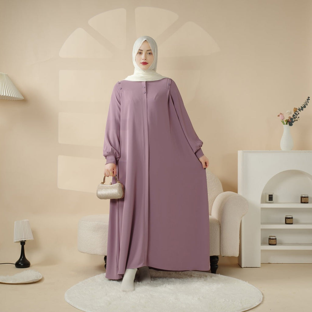 Macaron Shoulder Button Pullover Abaya (MA083)