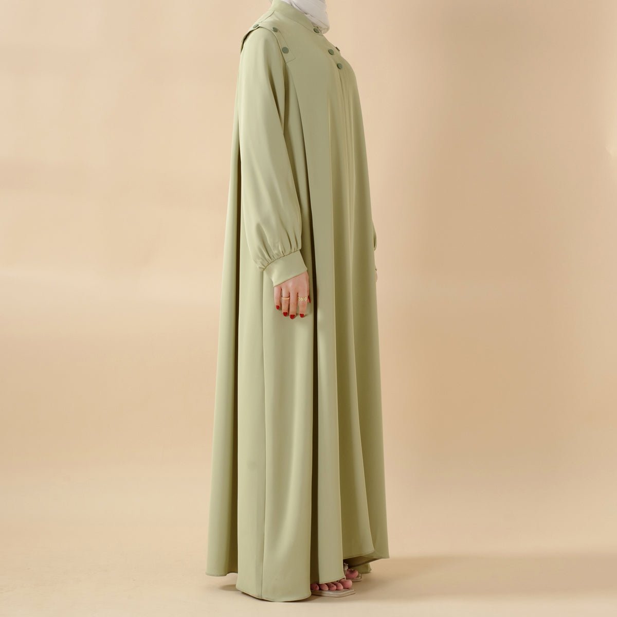 Macaron Shoulder Button Pullover Abaya (MA083)