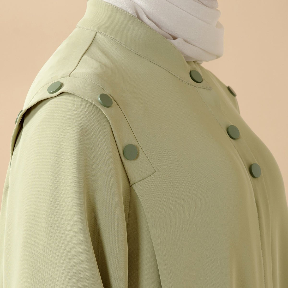 Macaron Shoulder Button Pullover Abaya (MA083)