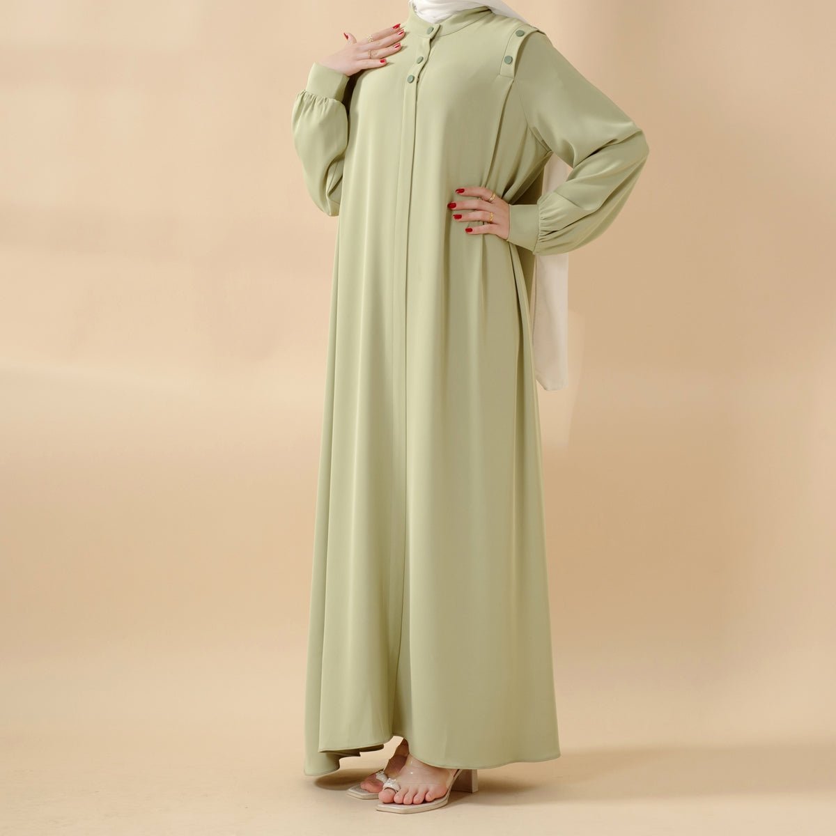 Macaron Shoulder Button Pullover Abaya (MA083)