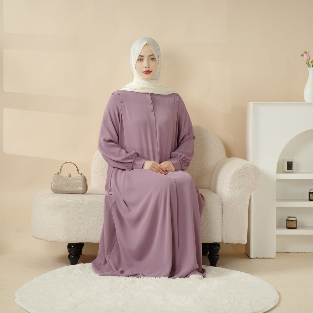 Macaron Shoulder Button Pullover Abaya (MA083)