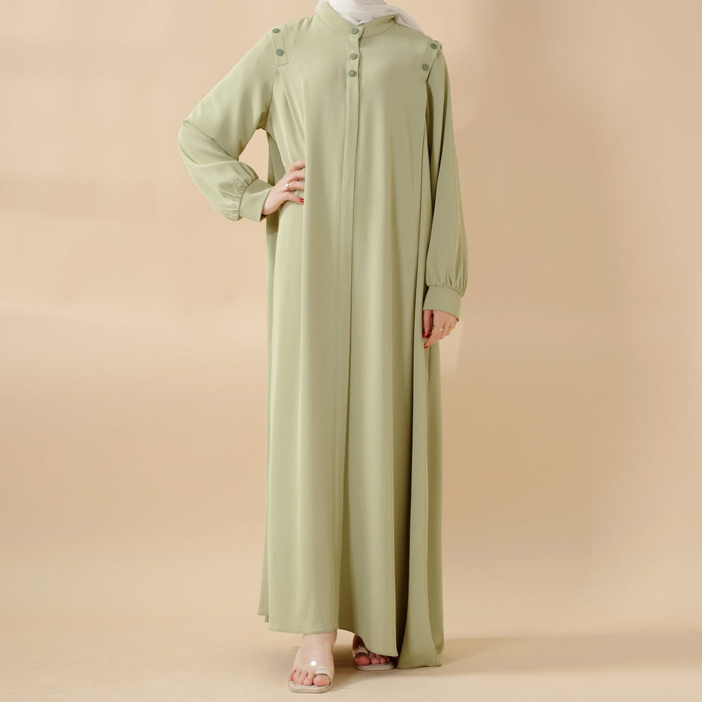 Macaron Shoulder Button Pullover Abaya (MA083)