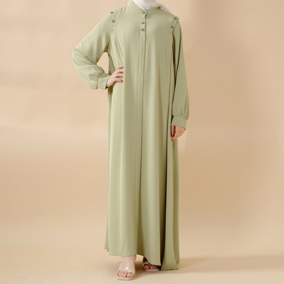 Macaron Shoulder Button Pullover Abaya (MA083)