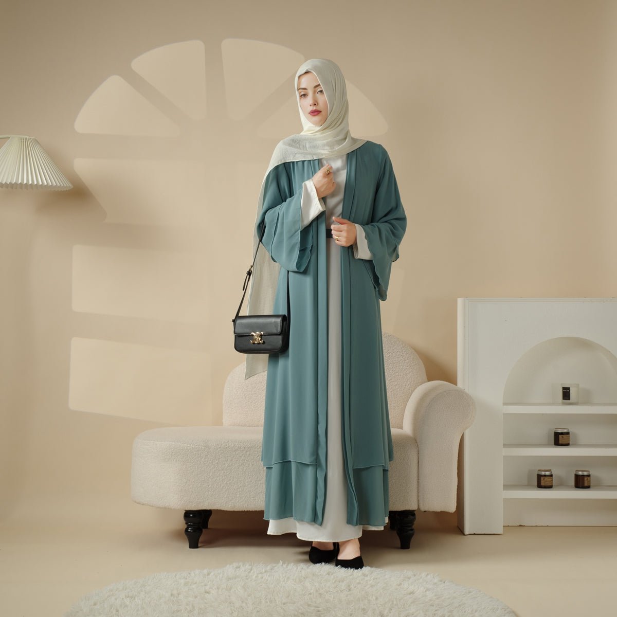 Stylish Chiffon Modest Set Abaya (MOA008)