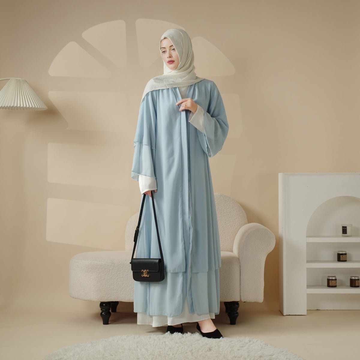 Stylish Chiffon Modest Set Abaya (MOA008)