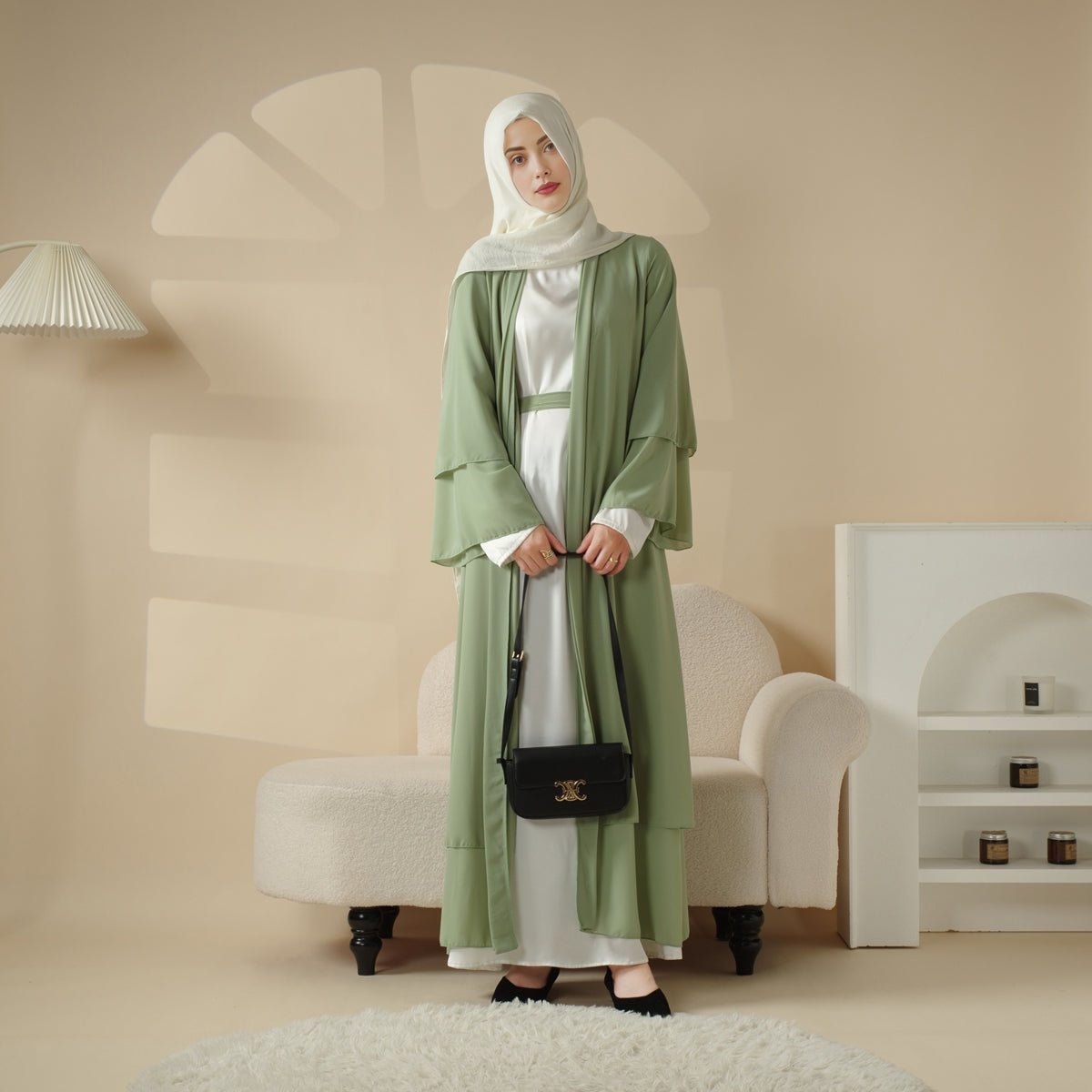 Stylish Chiffon Modest Set Abaya (MOA008)