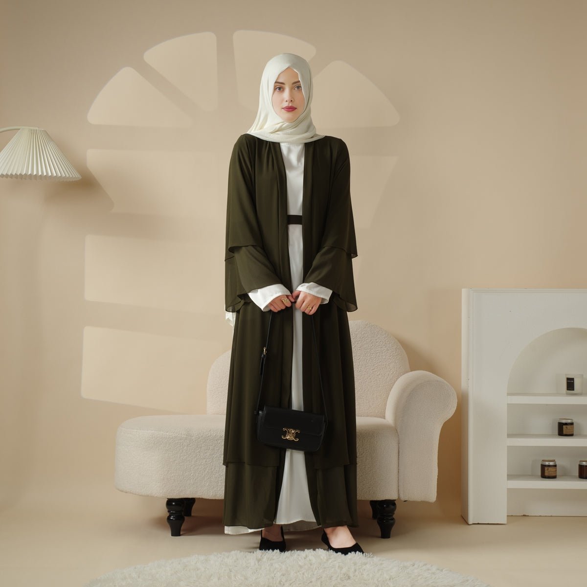 Stylish Chiffon Modest Set Abaya (MOA008)