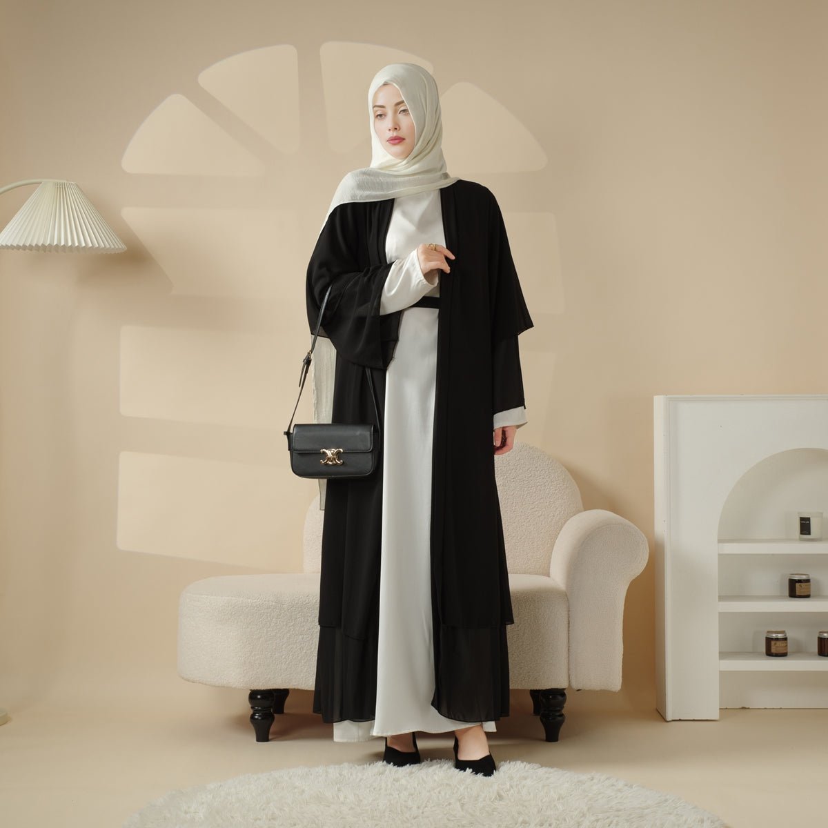 Stylish Chiffon Modest Set Abaya (MOA008)