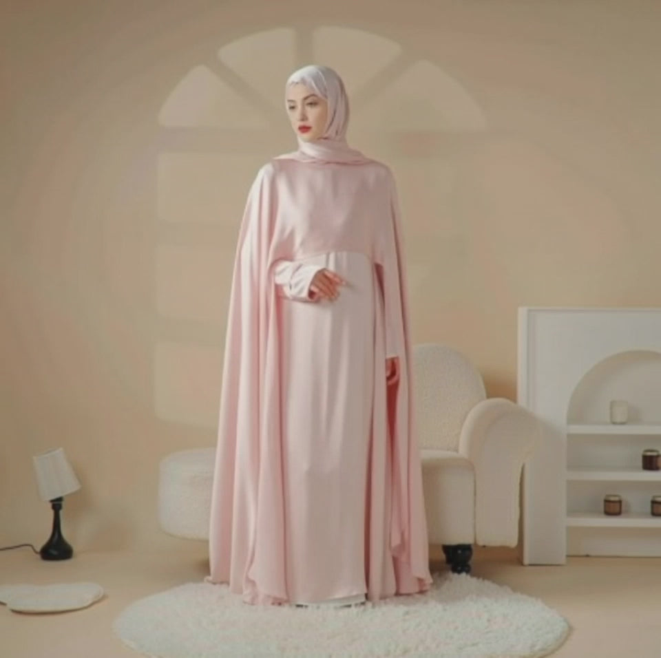 Luxury Wedding Abaya 3-Piece Bridal Abaya Set (MOA044)