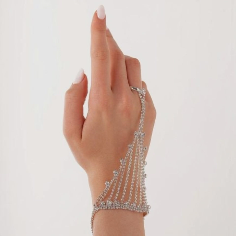 Full Diamond  Light Luxury Tassel Ring Bracelet MAC118